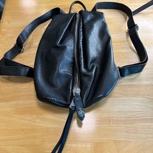 Pebbled leather backpack